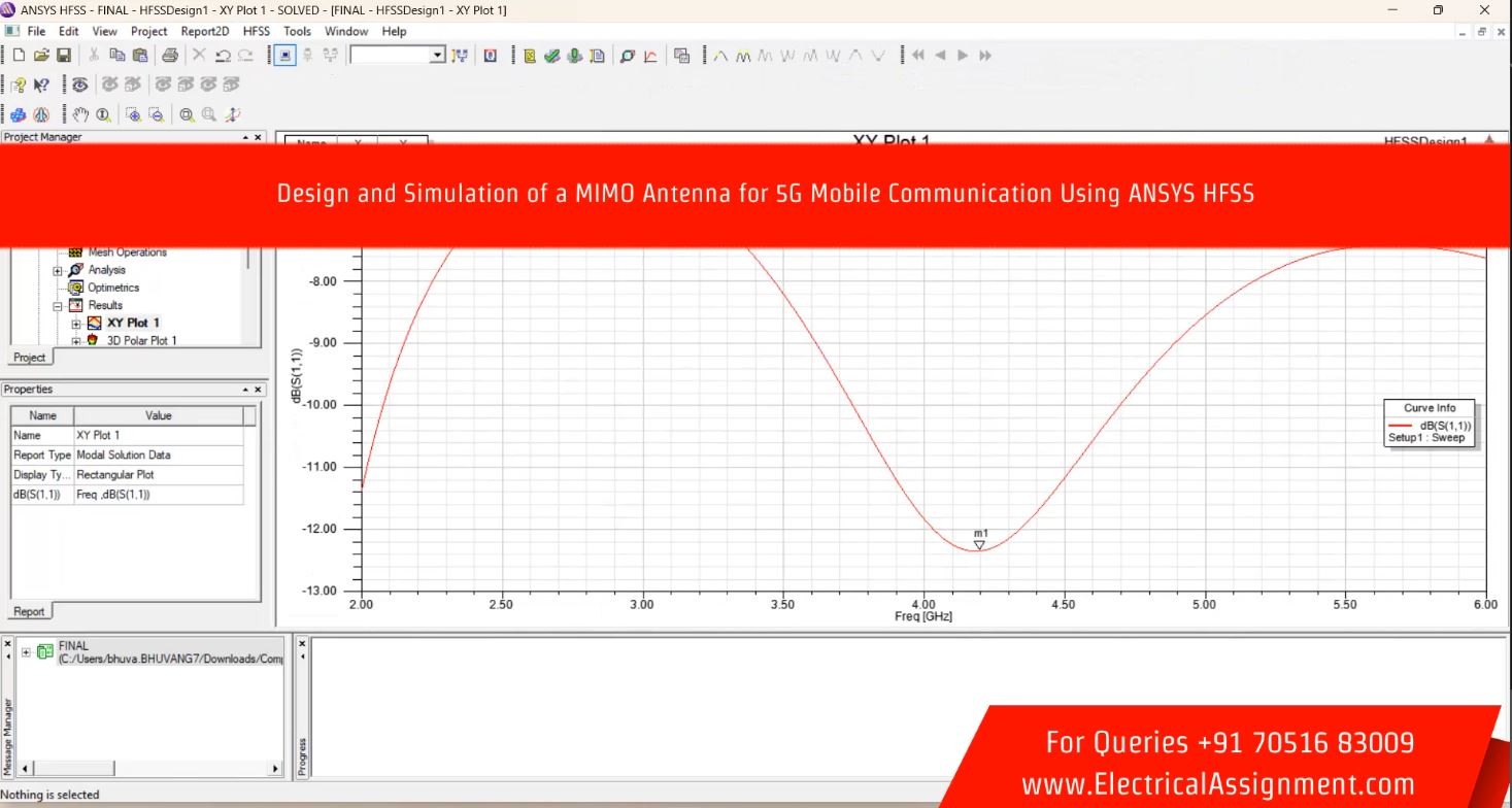 Design microstrip antenna Wilknson power divider using HFSS Ansys resonant at 2.1 Ghz screenshot 10
